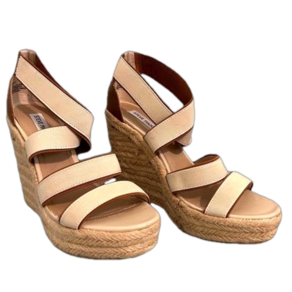 Steve‎ Madden Elastic Strappy Espadrilles Beige/Tan